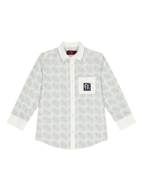 Aigner Kids قميص بأزرار وطبعة شعار الماركة