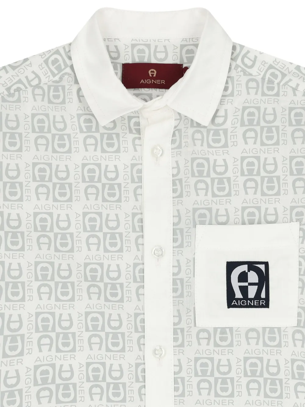 Shop Aigner Logo-print Button-up Shirt In Grey