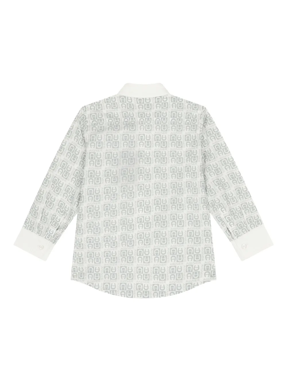 Shop Aigner Logo-print Button-up Shirt In Grey