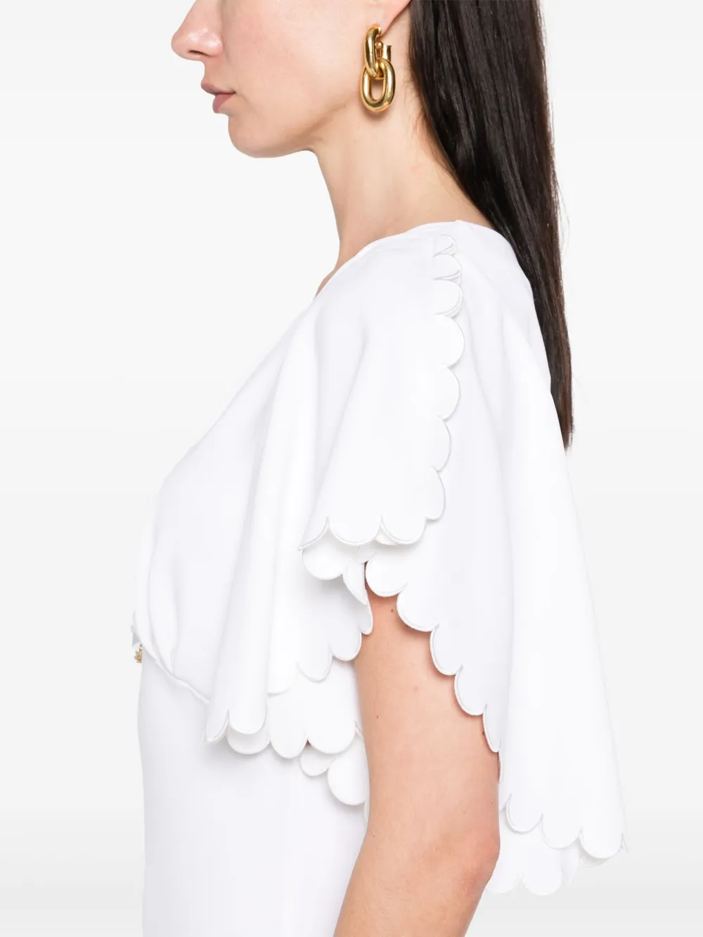 Shop Elisabetta Franchi Crepe Midi Dress