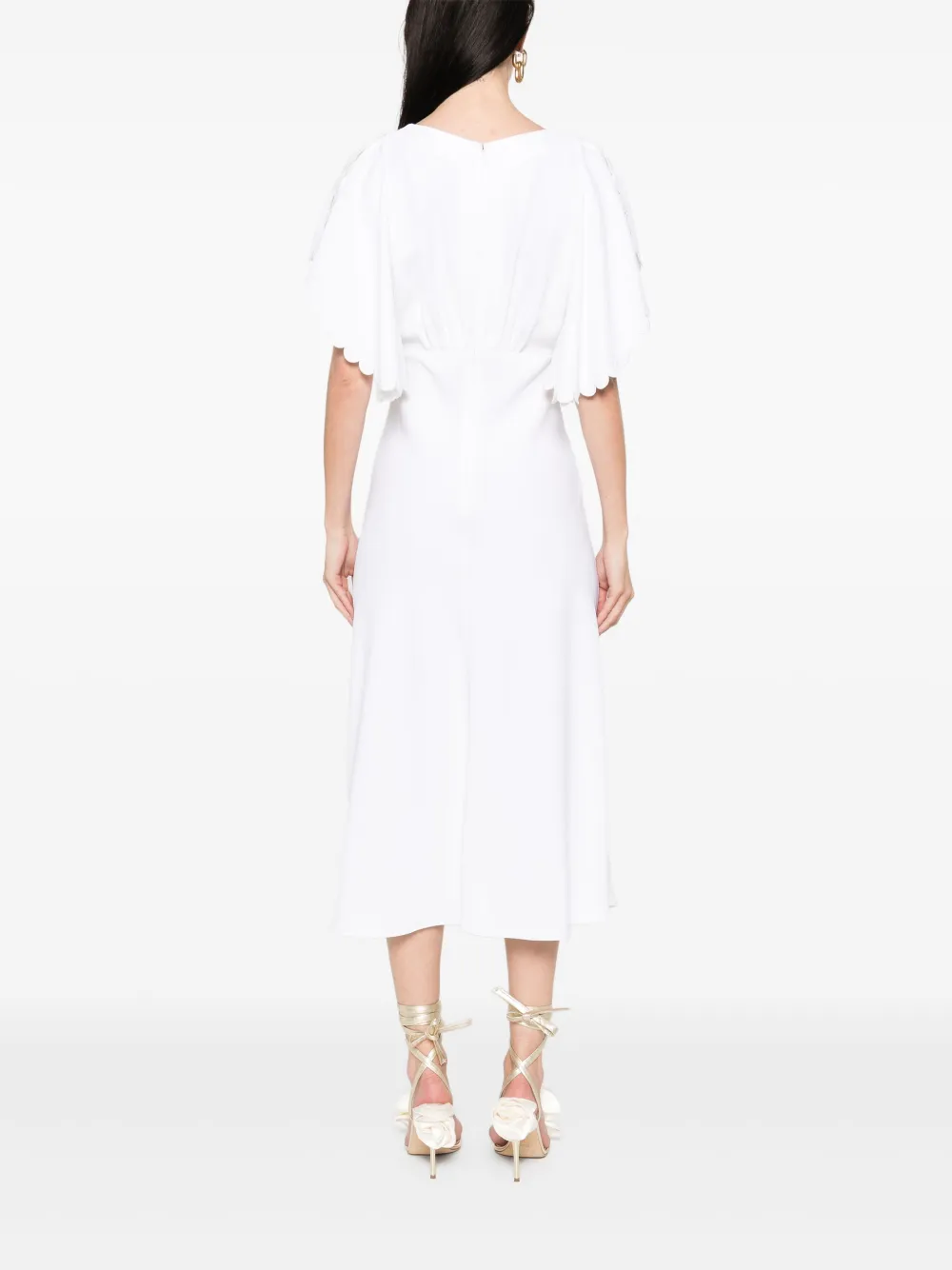 Shop Elisabetta Franchi Crepe Midi Dress