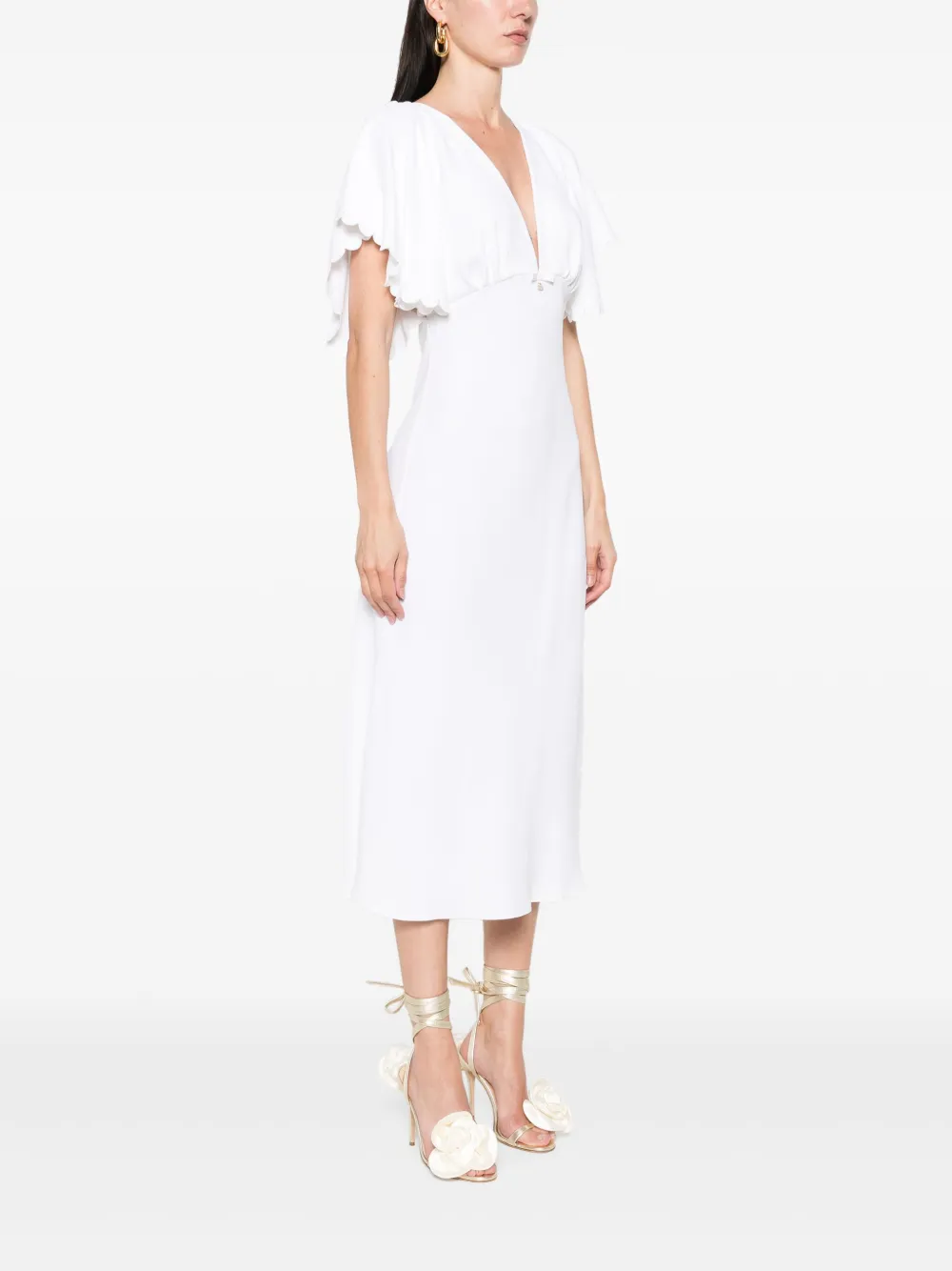 Shop Elisabetta Franchi Crepe Midi Dress