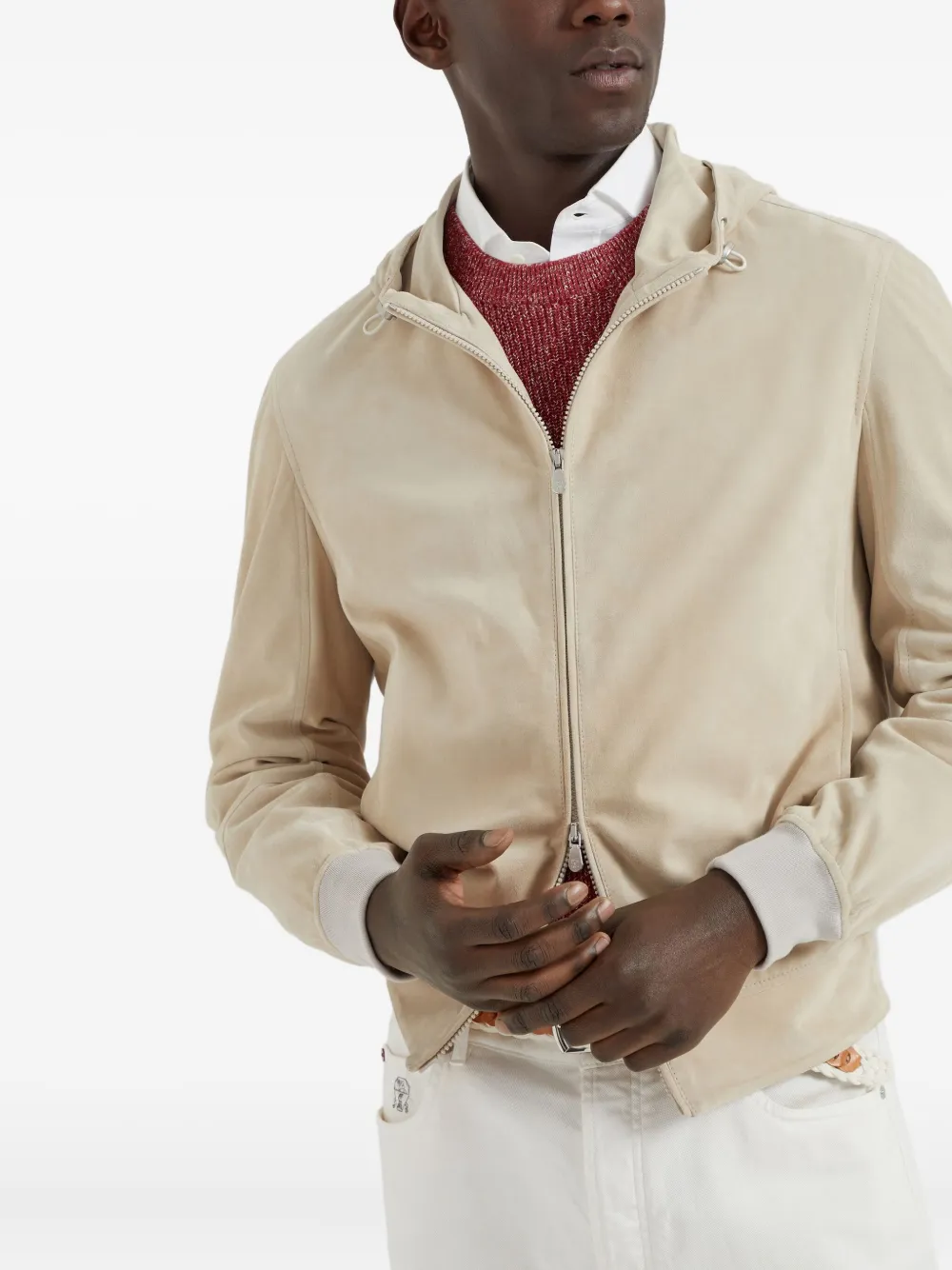 Brunello Cucinelli Sweater met rits Beige