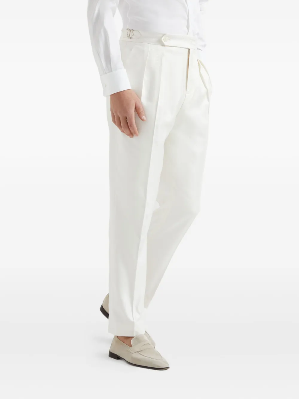 Brunello Cucinelli Zijden broek Wit