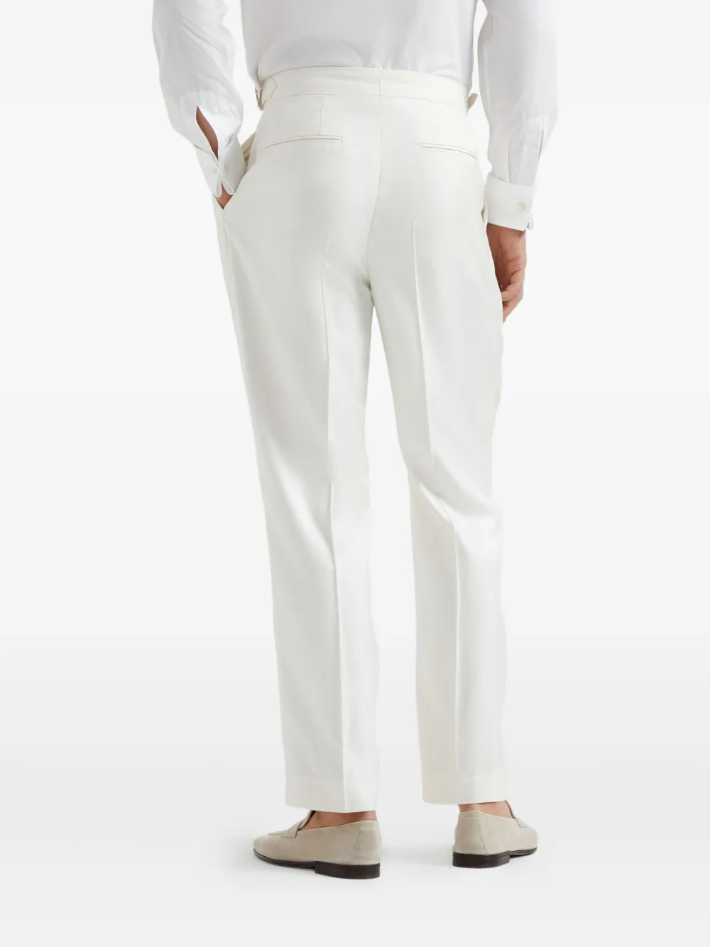 Brunello Cucinelli Zijden broek Wit