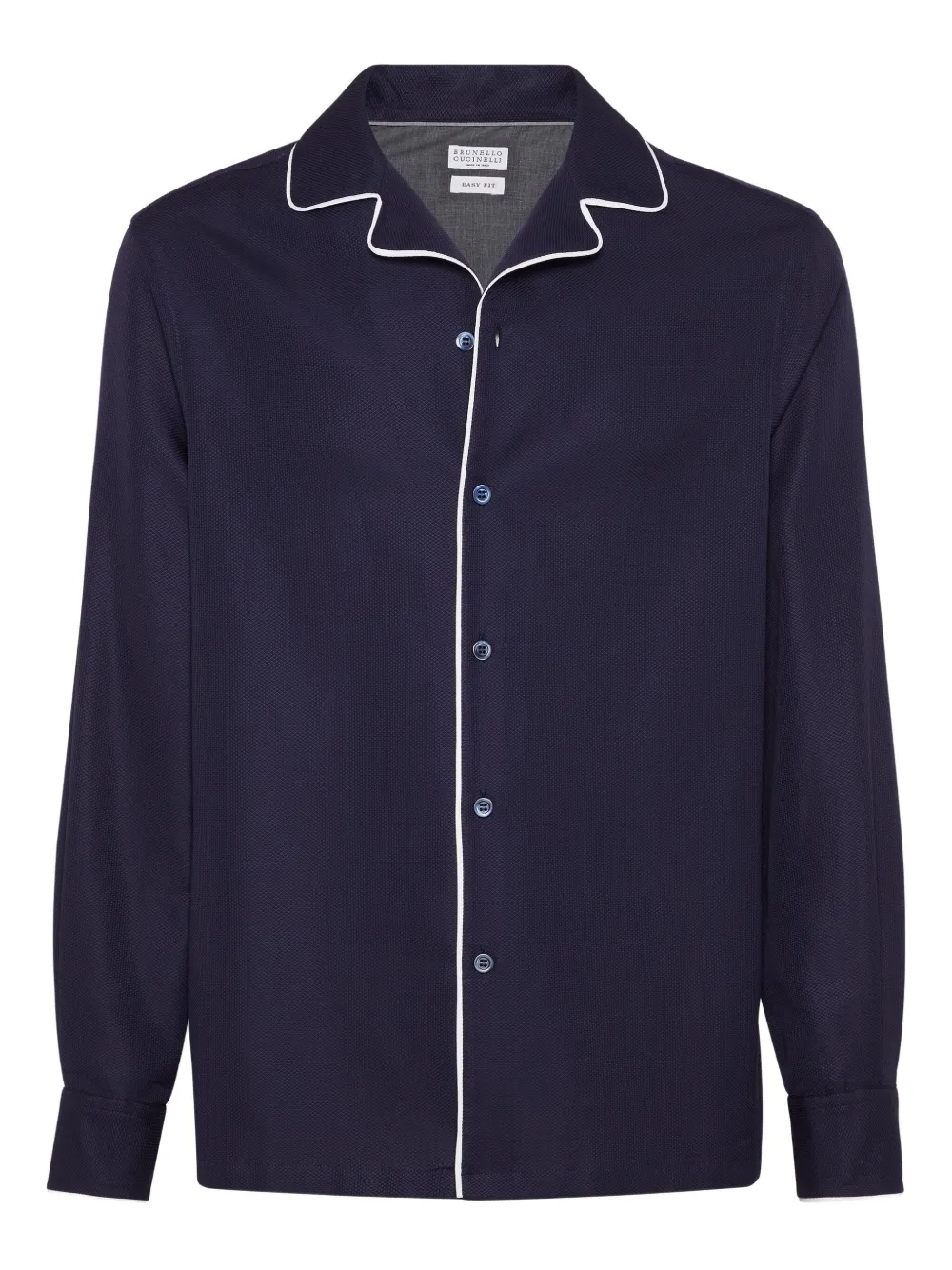 Brunello Cucinelli Camicia con rifinitura a contrasto | blu | Image 1