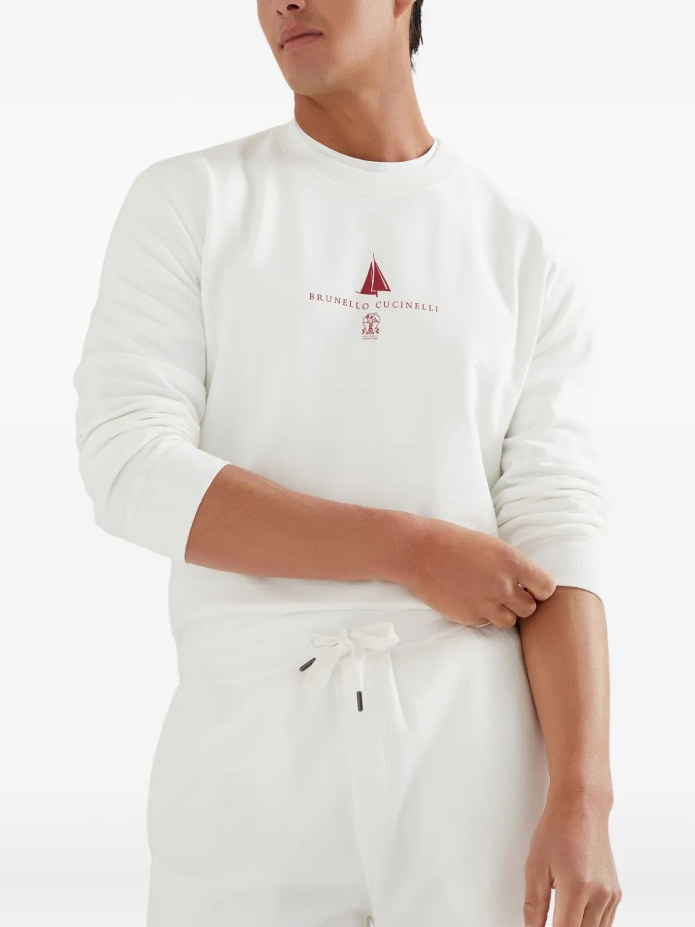 Brunello Cucinelli Sweater met logoprint Wit