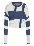Vivienne Westwood striped button-detail cropped cardigan - Blue