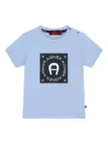 Aigner Kids logo graphic-print T-shirt - Blue
