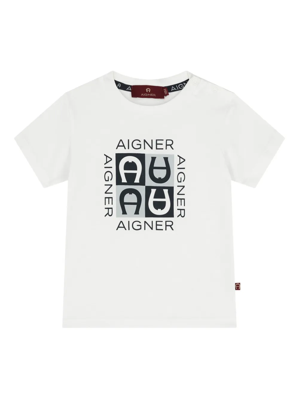 Aigner Kids T-shirt met grafische print Wit