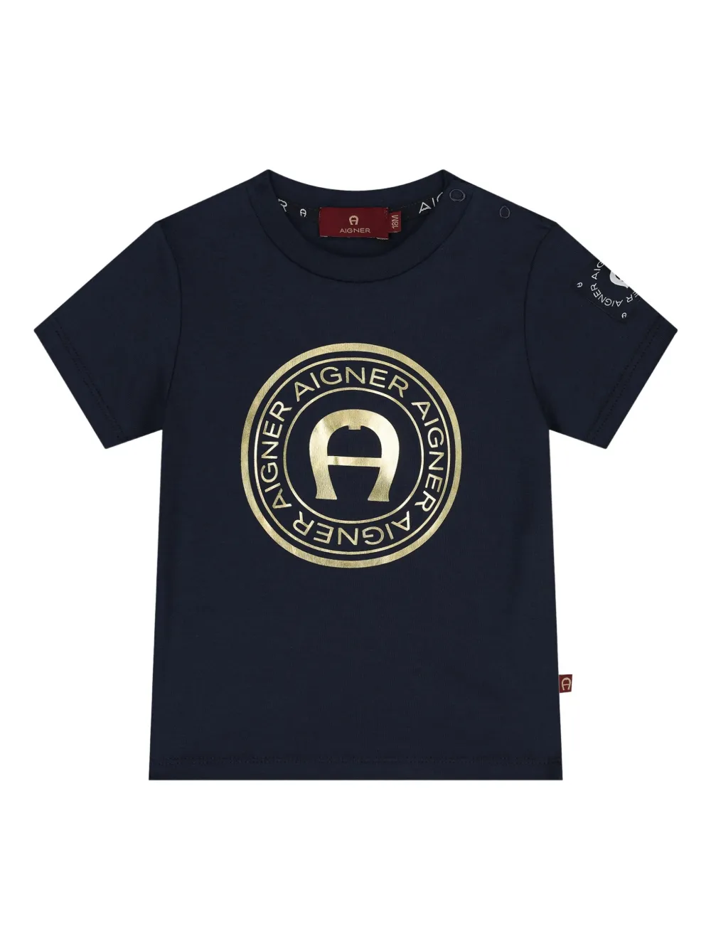 Aigner Kids T-shirt verfraaid met logo Zwart