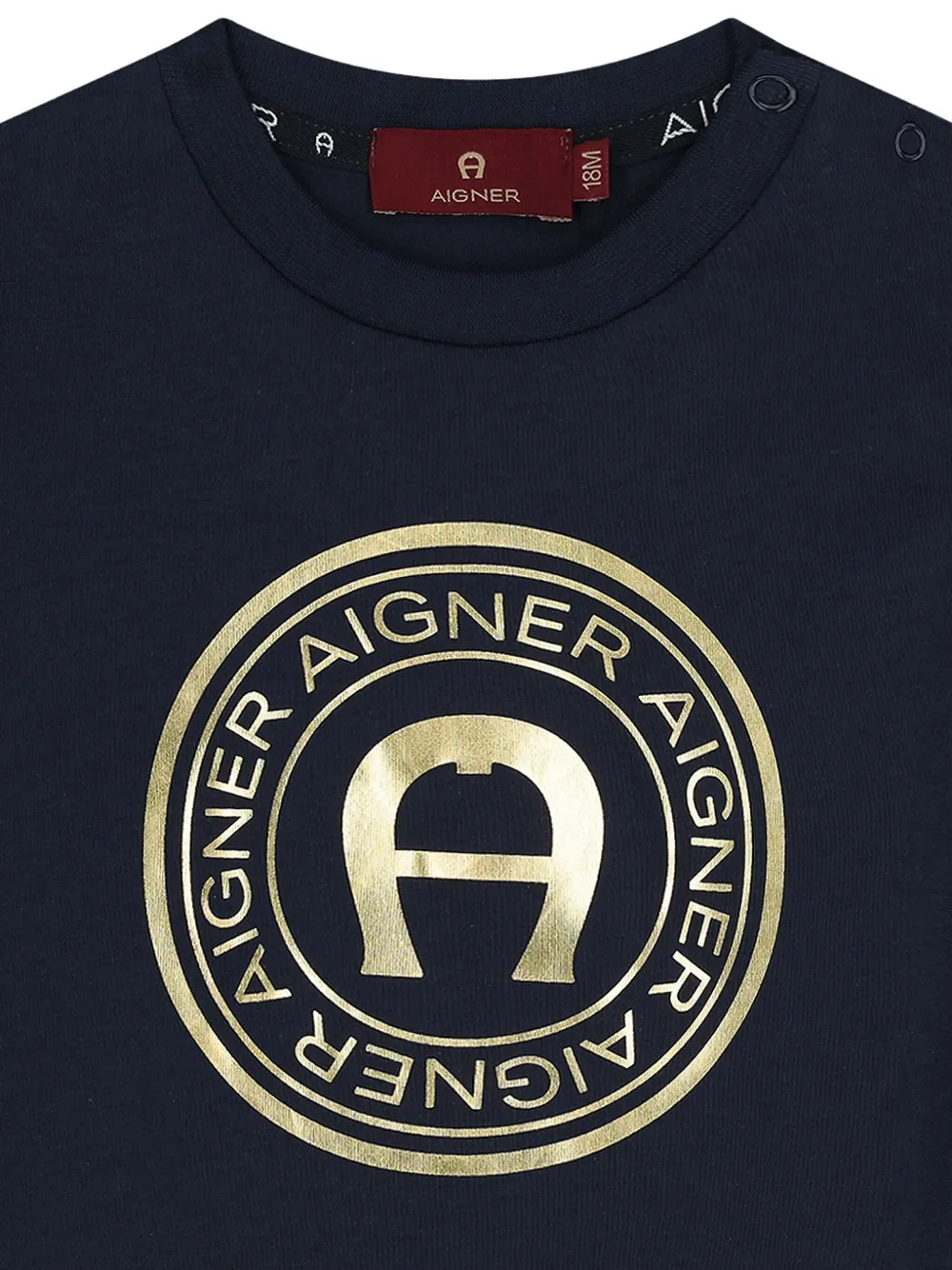 Aigner Kids T-shirt verfraaid met logo Zwart