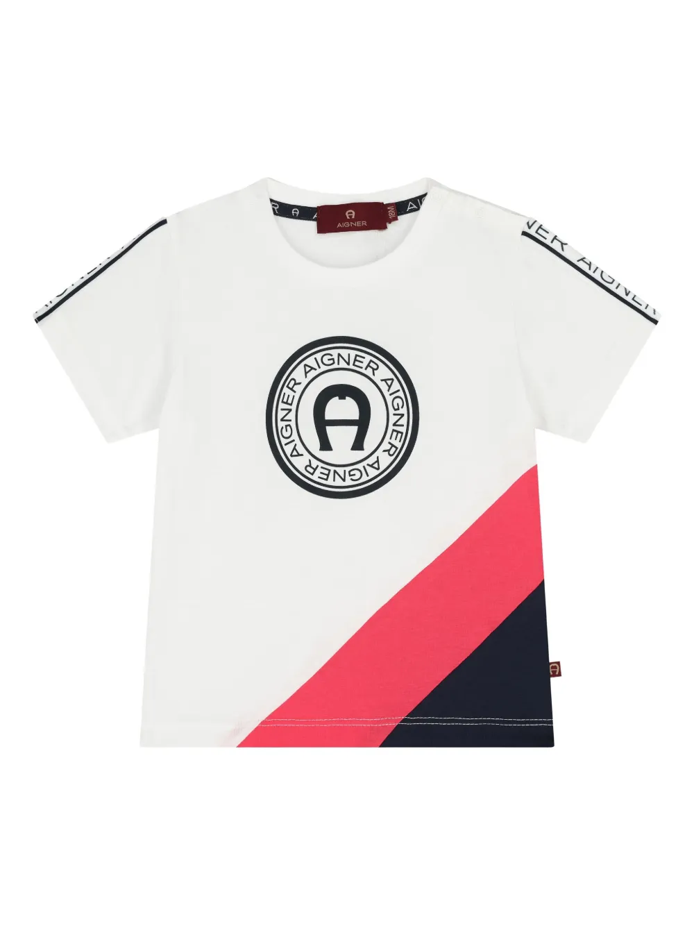 Aigner Kids T-shirt met logoprint Wit