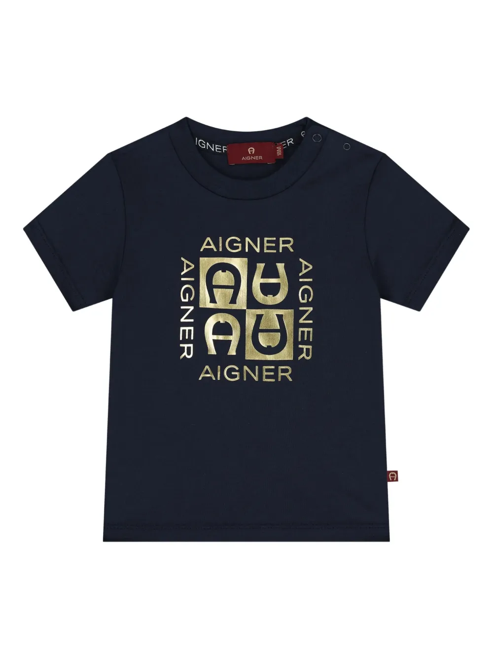 Aigner Kids T-shirt met grafische print Blauw