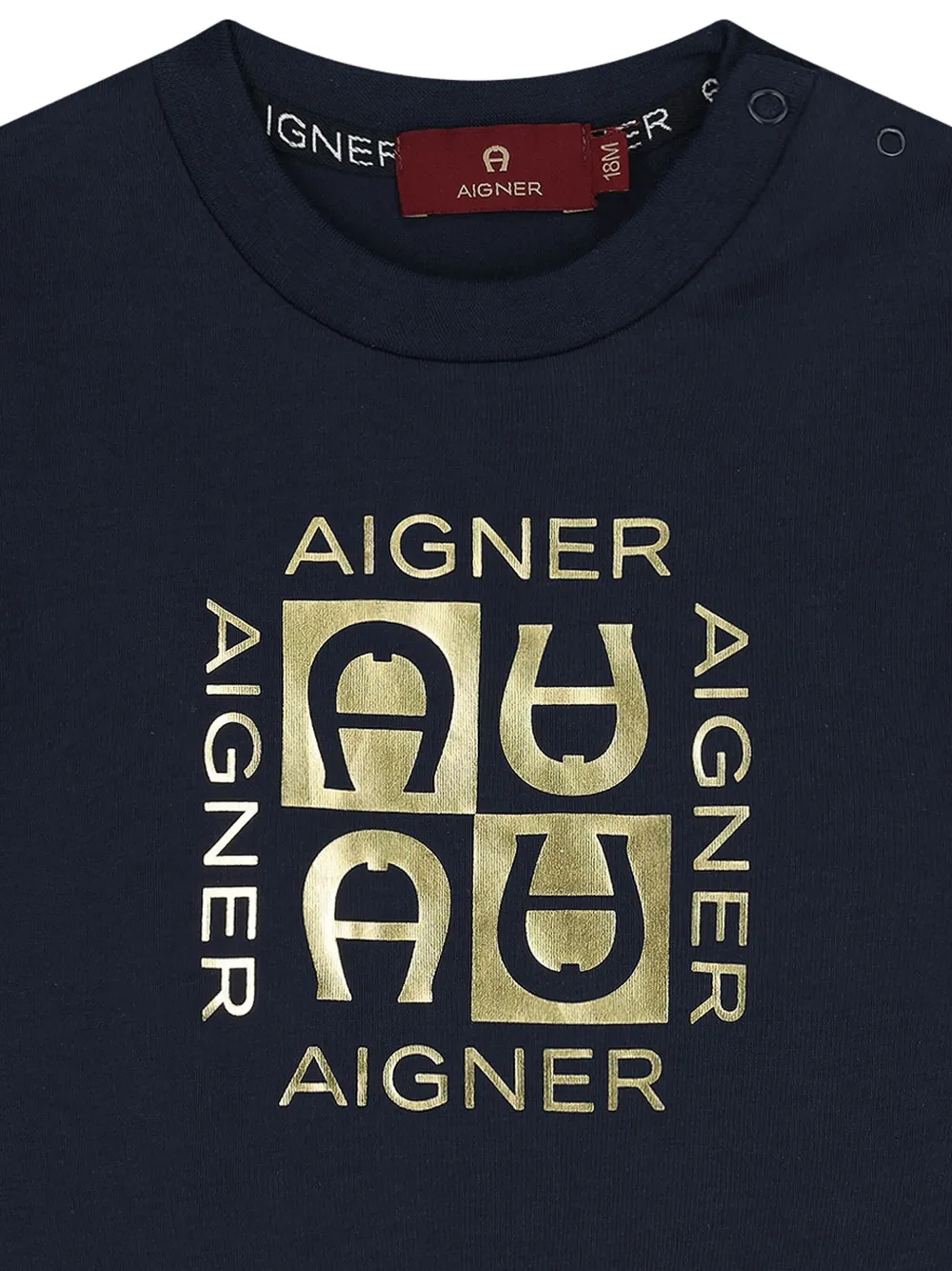 Aigner Kids T-shirt met grafische print Blauw