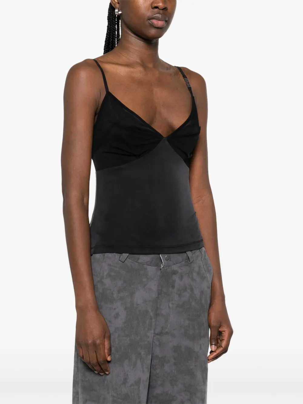 Versace Jeans Couture Top met mesh vlakken Zwart