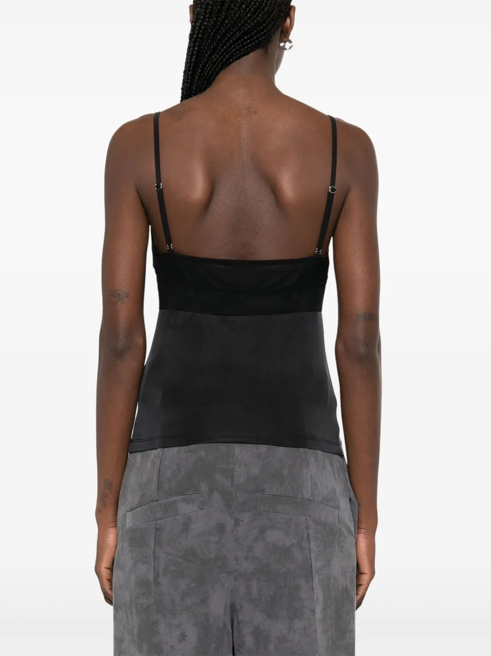 Versace Jeans Couture Top met mesh vlakken Zwart