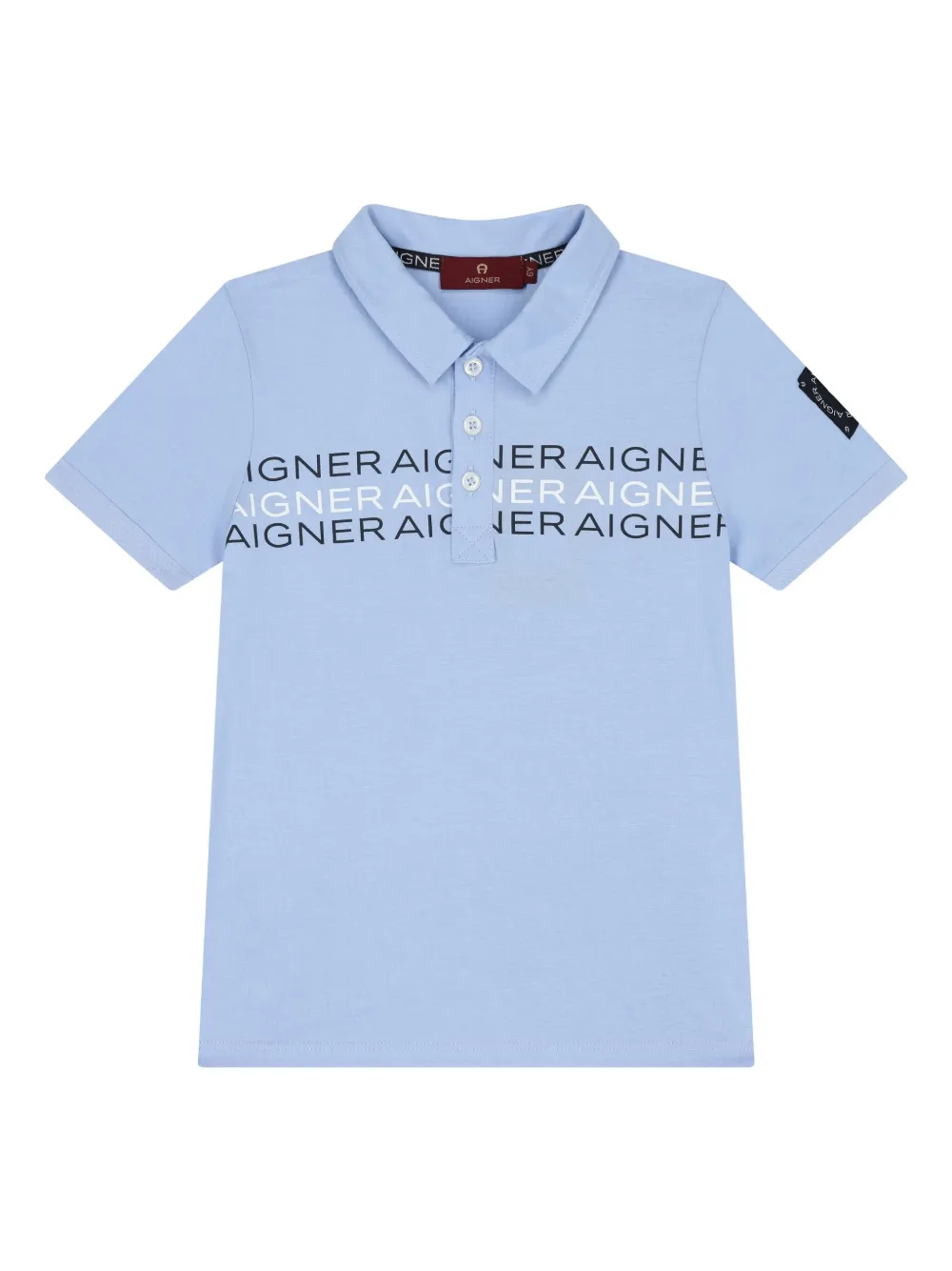 Aigner Kids Poloshirt met logoprint Blauw