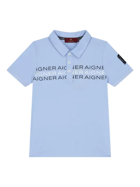Aigner Kids logo-printed polo shirt