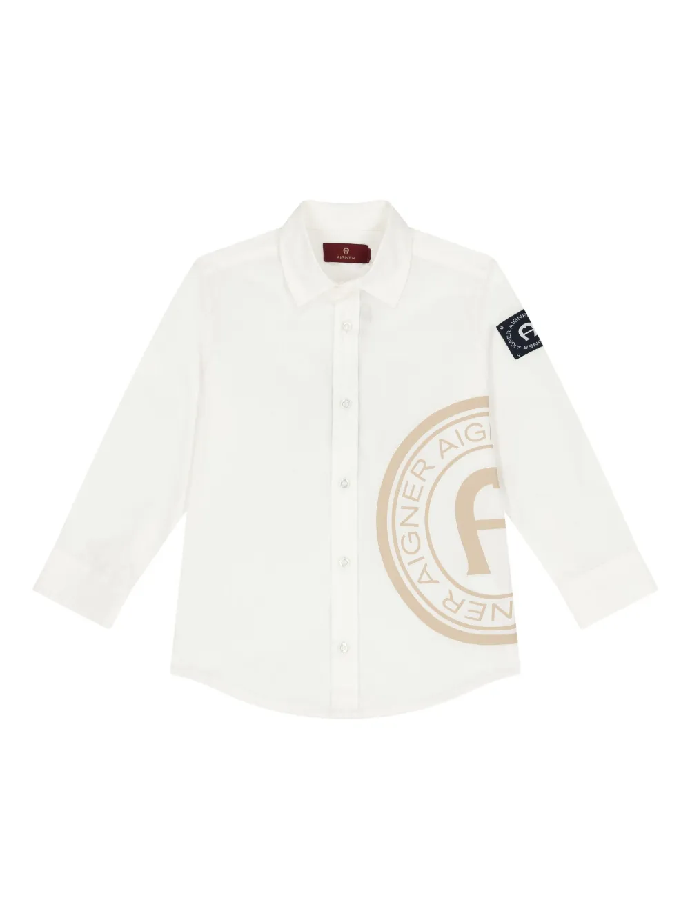 Aigner Kids Shirt met lange mouwen en logoprint Wit