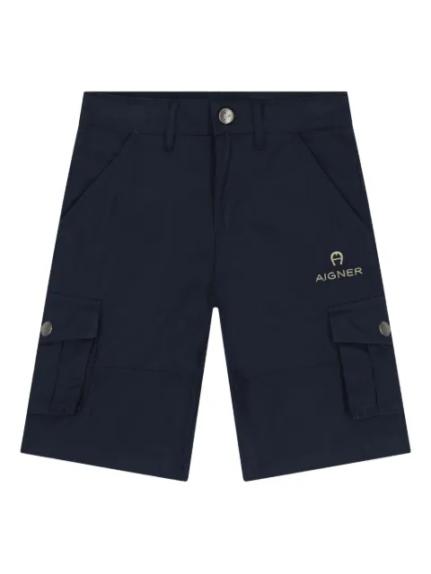 Aigner Kids logo-embroidered cargo shorts