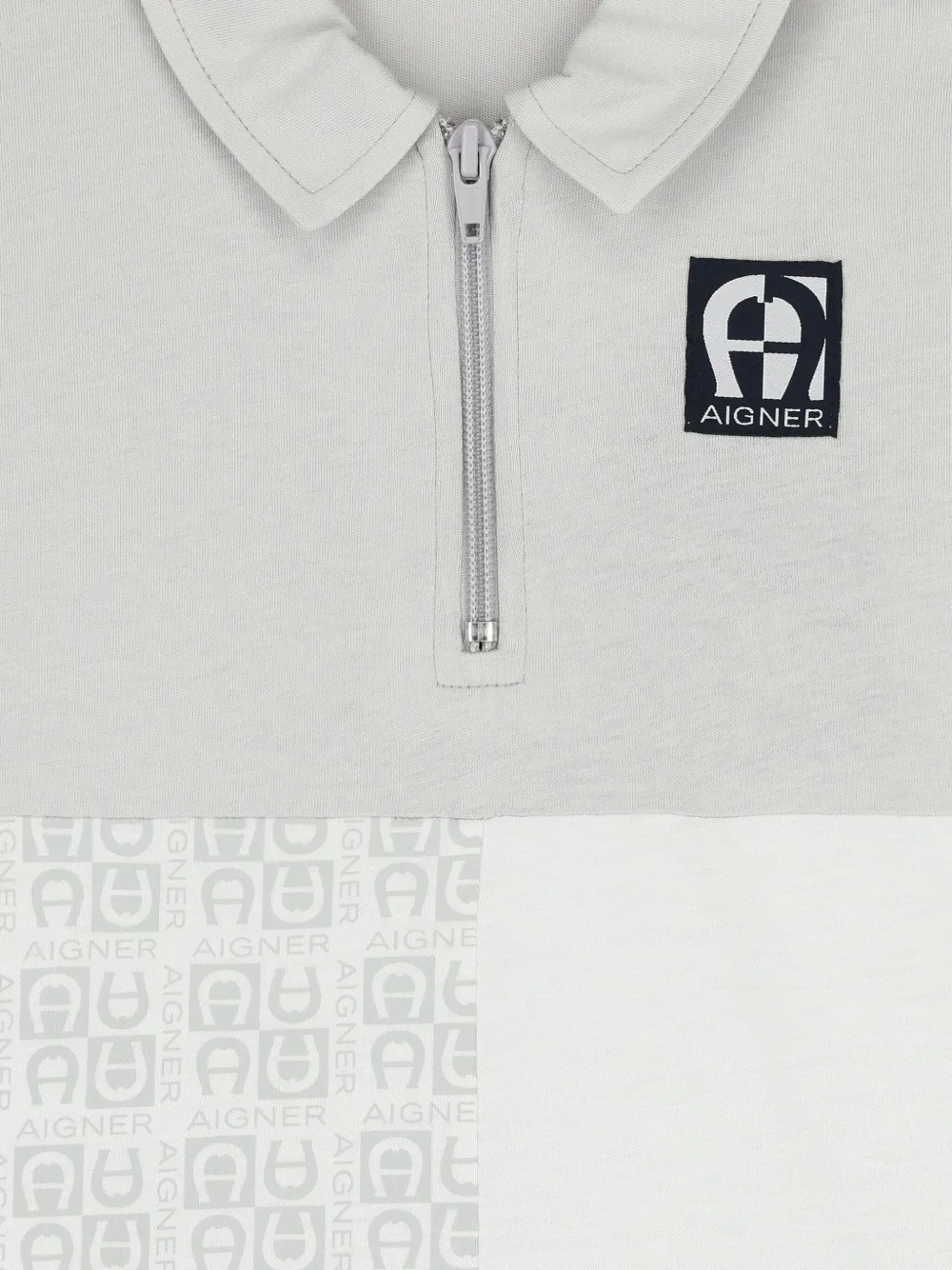 Aigner Kids Poloshirt met rits Grijs