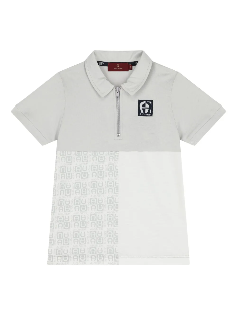 Aigner Kids Poloshirt met rits Grijs