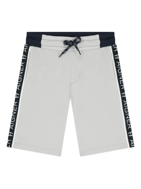 Aigner Kids logo-printed track shorts