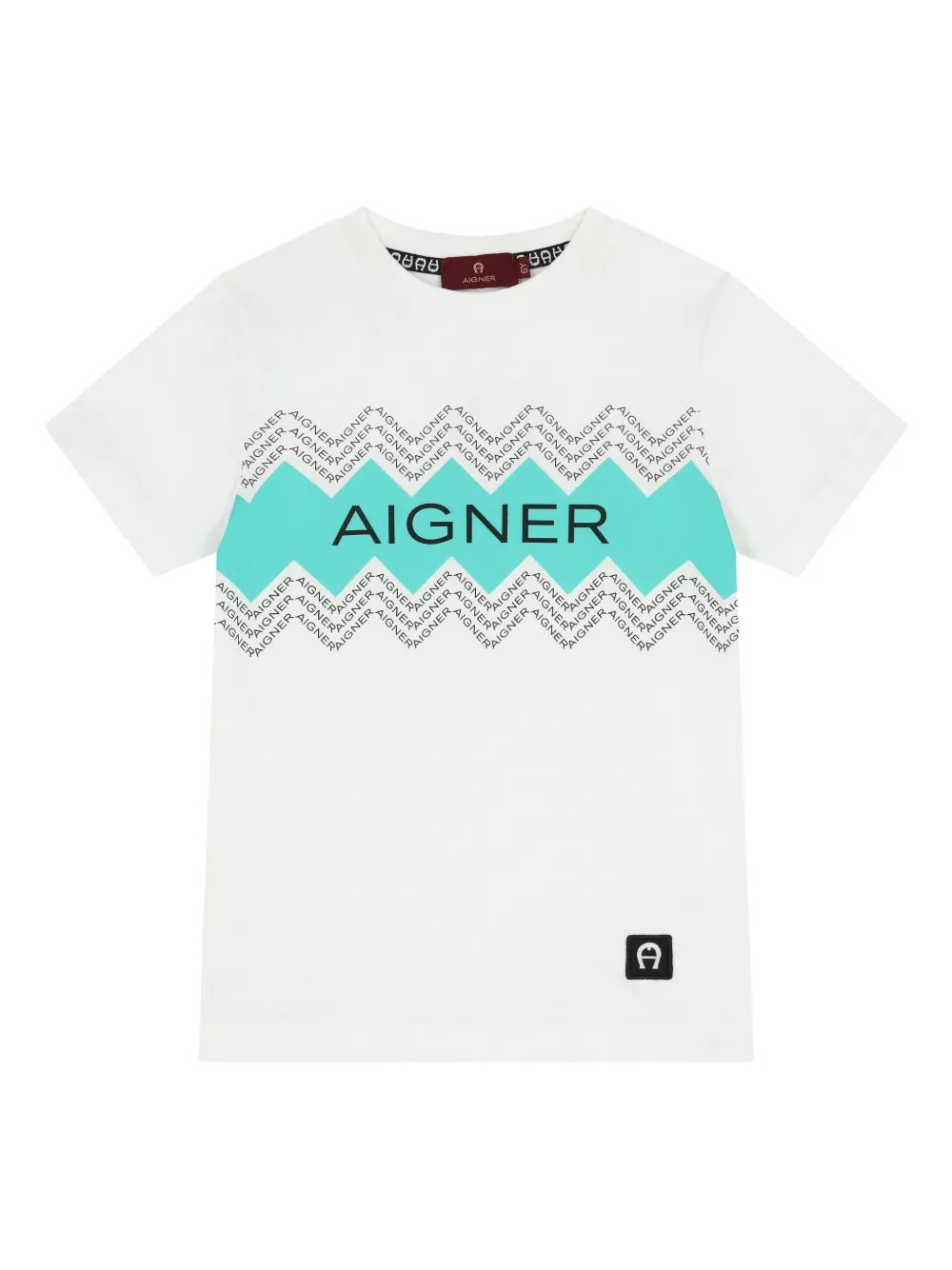 Aigner Kids T-shirt met grafische print Wit