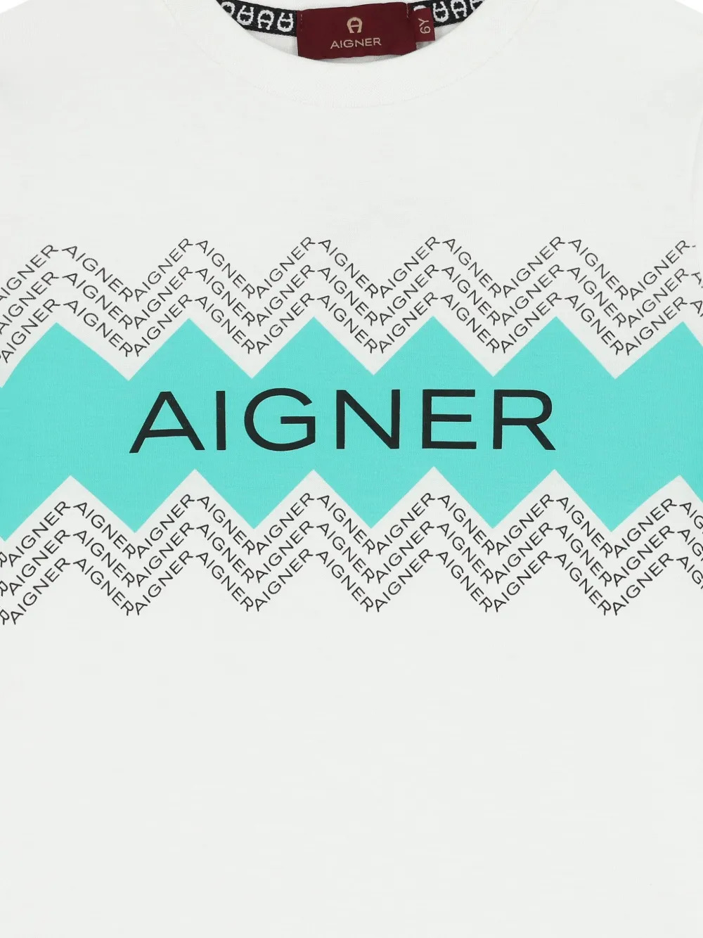Aigner Kids T-shirt met grafische print Wit