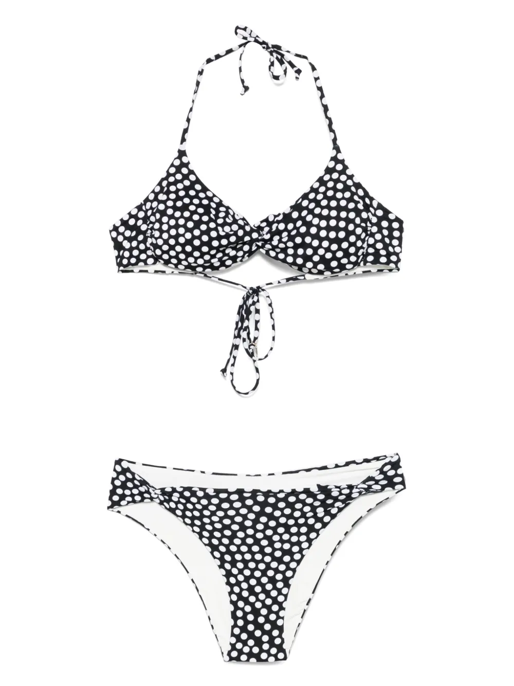 Fisico polka dot-print bikini | Black | Image 1