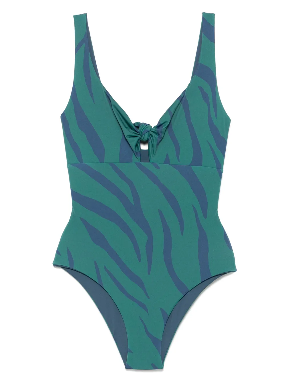 Fisico zebra-print swimsuit | Green | Image 1