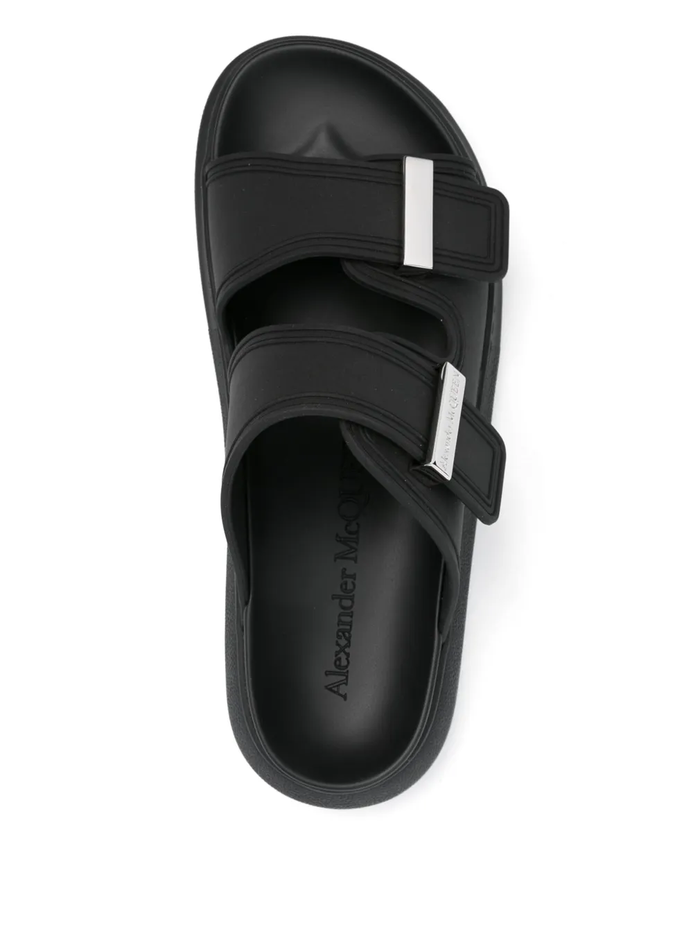 Alexander McQueen logo-engraved sandals Black