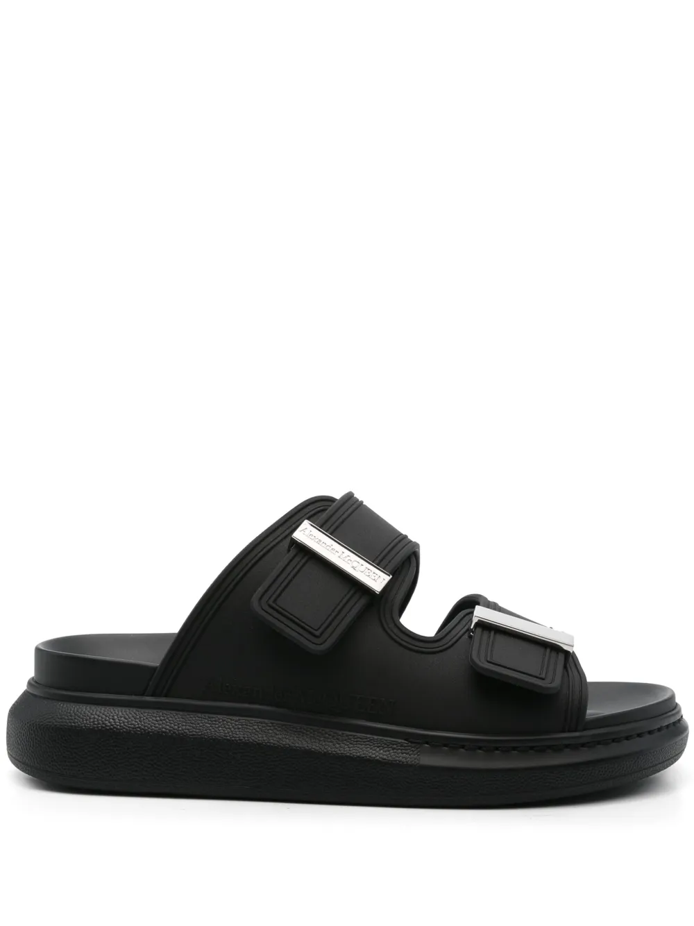 Alexander McQueen logo-engraved sandals Black