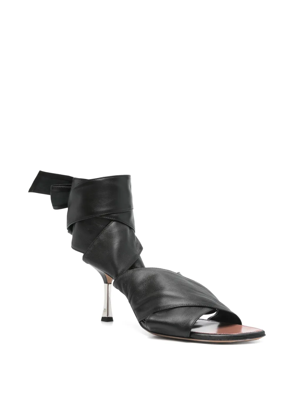 Paris Texas 70mm leather sandals - Zwart