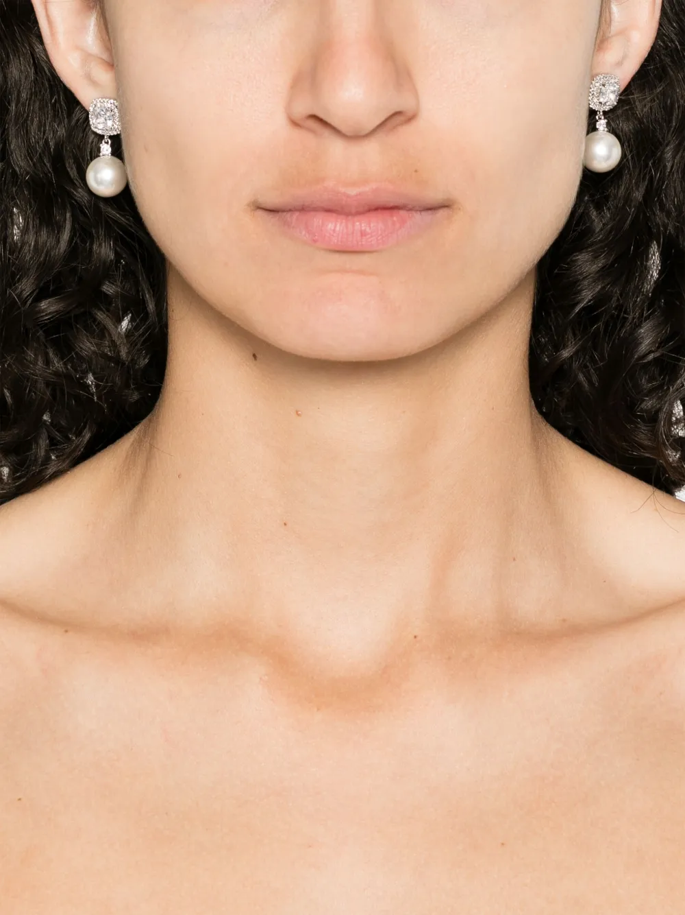 Self-Portrait pearl-detailing earrings - Zilver