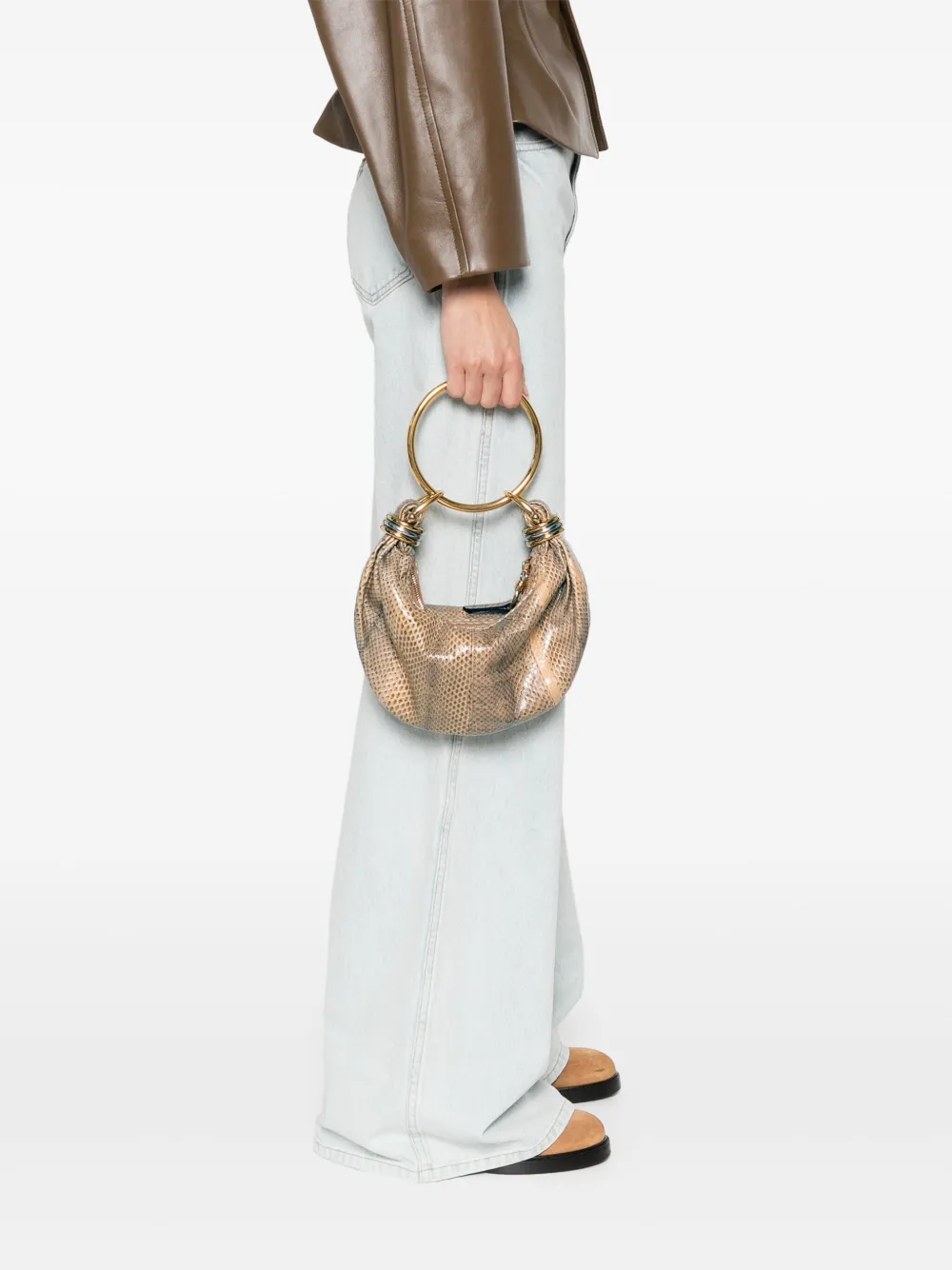 Chloé Eyewear Verfraaide schoudertas - Beige