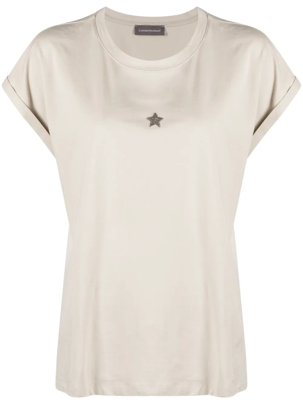Lorena Antoniazzi スターパッチ Tシャツ - ニュートラル Lorena Antoniazzi スターパッチ Tシャツ - ニュートラル