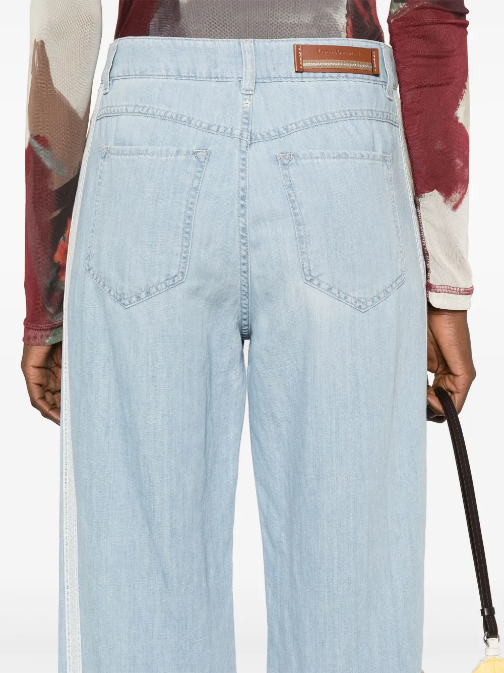 Lorena Antoniazzi Jeans met logopatch Blauw