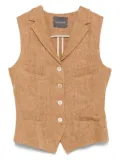 Lorena Antoniazzi linen waistcoat - Brown
