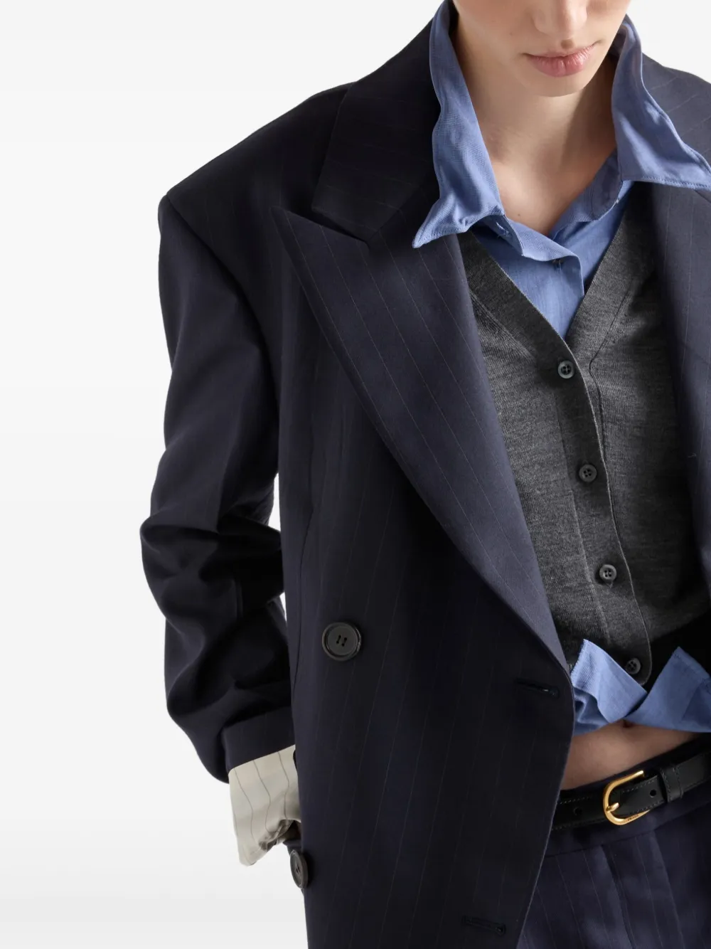 Prada Blazer met krijtstreep Blauw