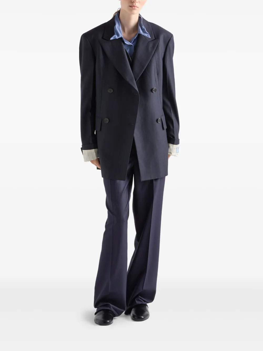 Prada Blazer met krijtstreep Blauw