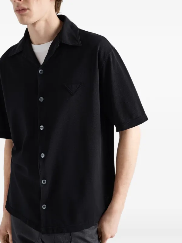 Prada Cotton Shirt | Black | FARFETCH