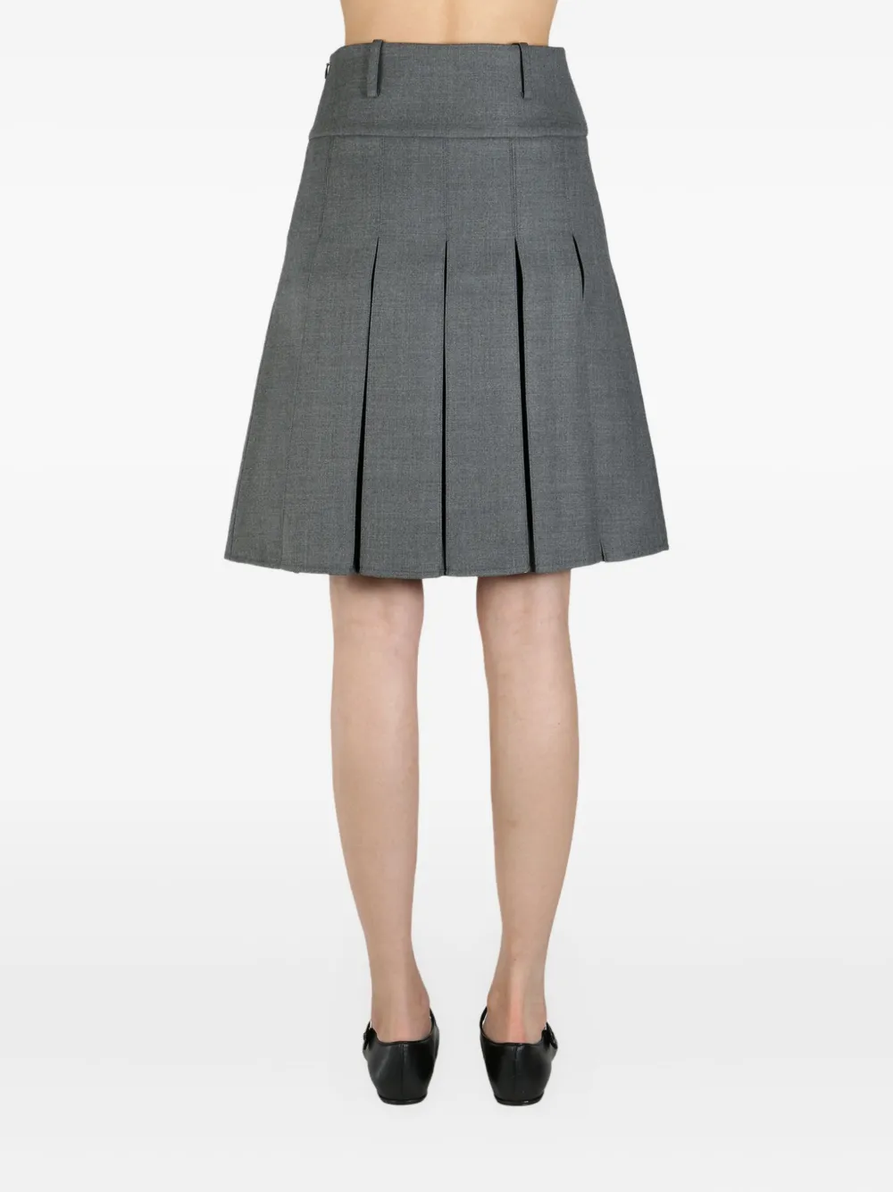 Fax Copy Express Pleated Skirt In Grey