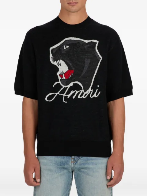 AMIRI panther-embroidered short-sleeve T-shirt