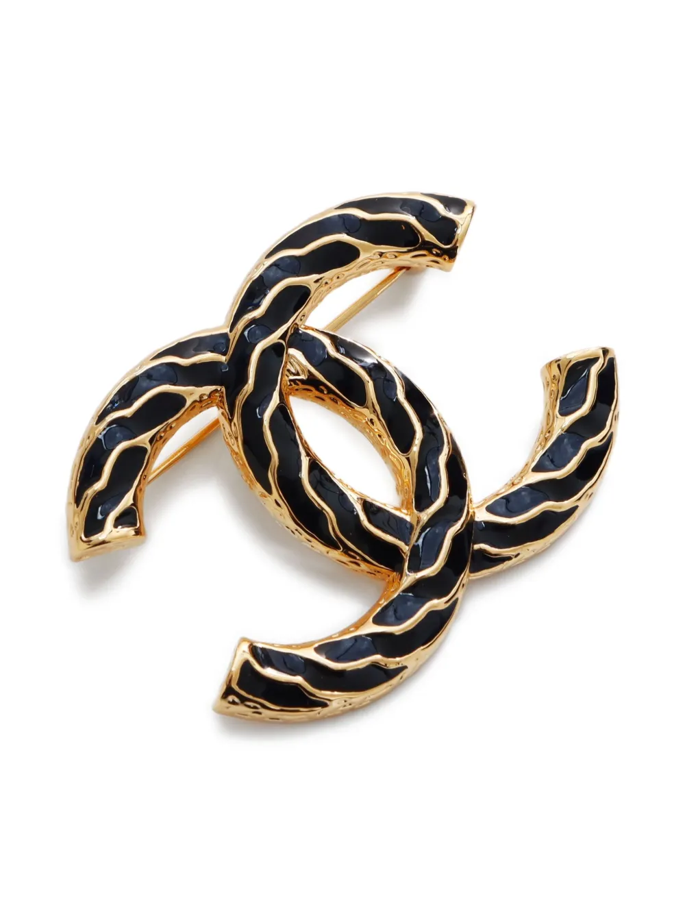 Pre-owned Chanel 2024 Cc Logo Brooch In Gold