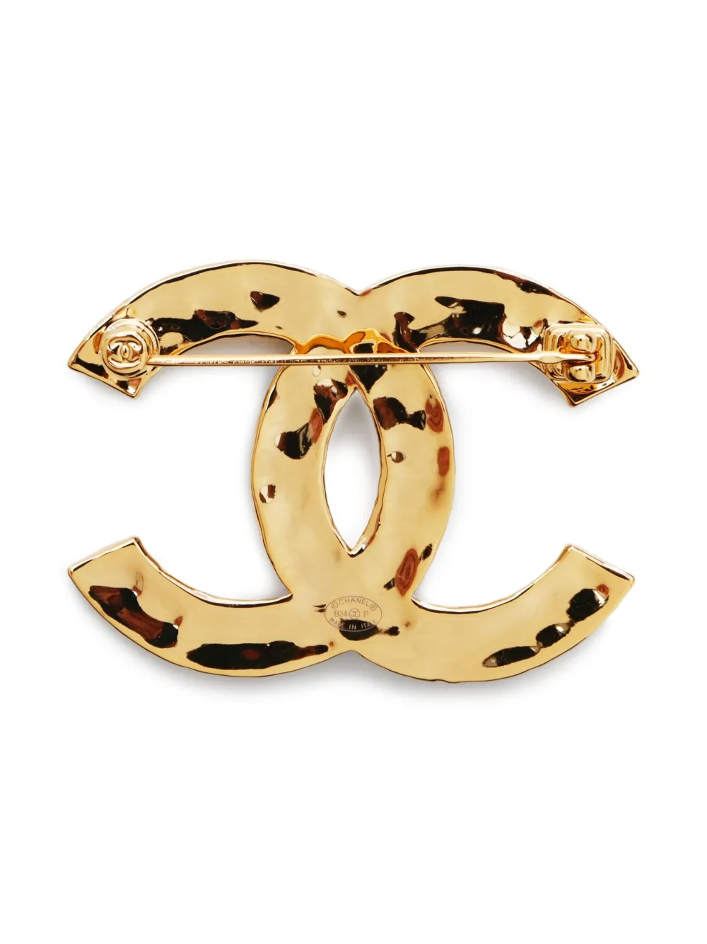 Pre-owned Chanel 2024 Cc Logo Brooch In Gold