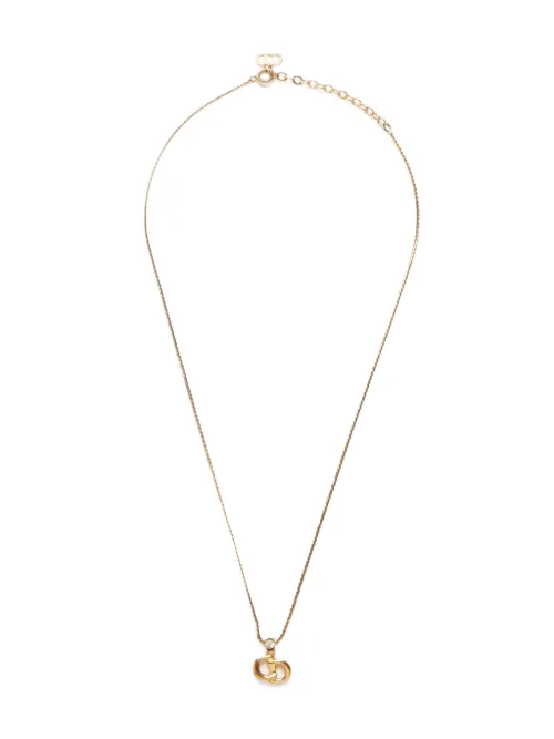 Collier à pendentif logo CD (1990-2015) - Christian Dior Pre-Owned - Modalova