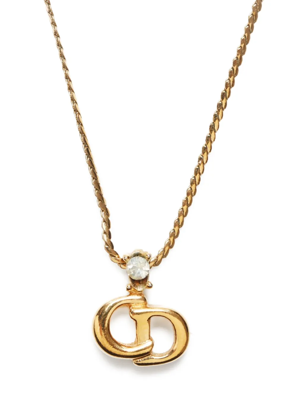 Pre-owned Dior 1990-2015 Cd Logo Pendant Necklace In Gold