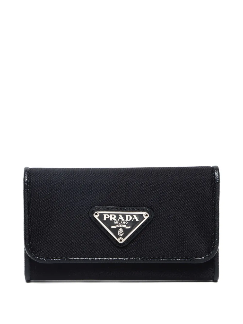 Prada Pre-Owned 2010-2020s Triangle-logo key case | Black | Image 1